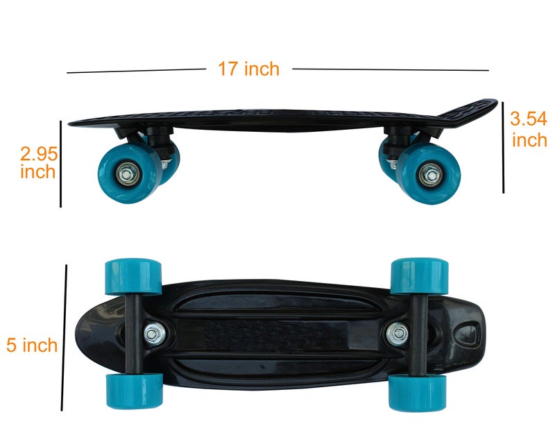 SK8MEMO 17x5 Inch Mini Skateboard, Mini Cruiser Skateboard for Beginners with ABEC-7 Bearing and Soft PU Wheels - Image 3